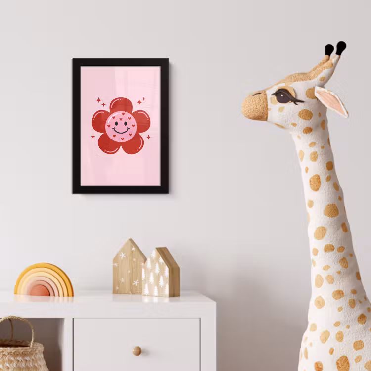 Poster met lijst - Bloem - Roze - Hartjes — 5