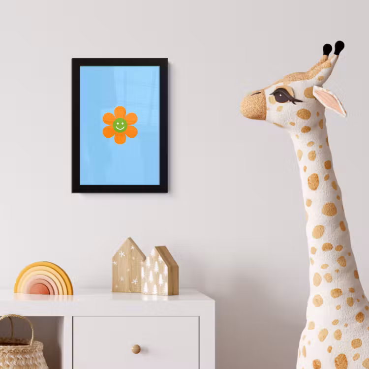 Poster met lijst - Bloem - Smiley - Kleurrijk — 5