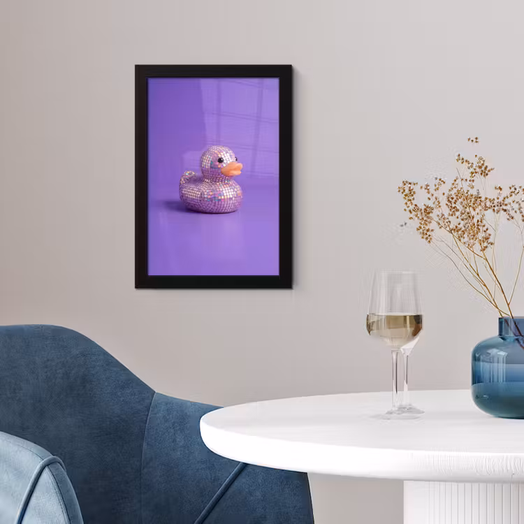 Poster met lijst - Disco - Eend - Paars — 2