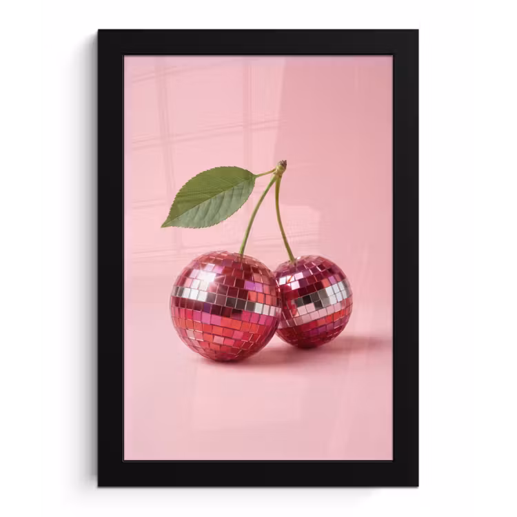 Poster met lijst - Disco - Kersen - Roze — 1