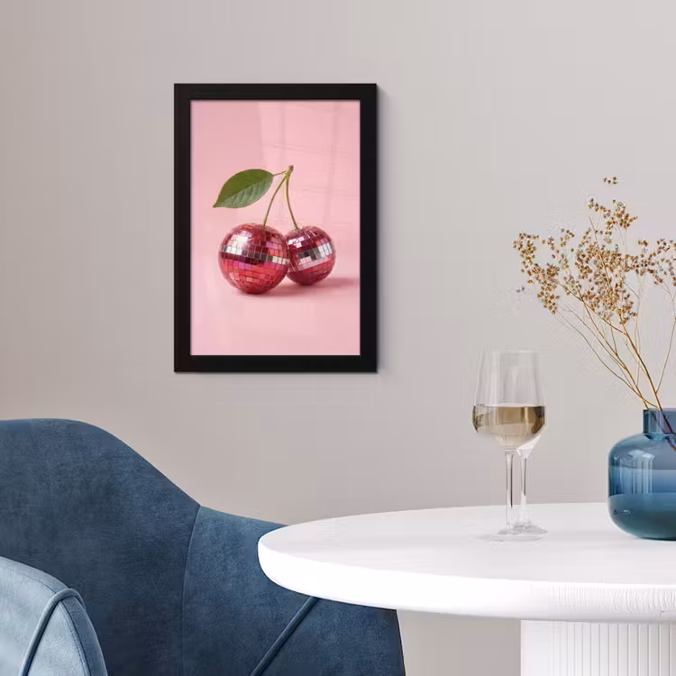Poster met lijst - Disco - Kersen - Roze — 2