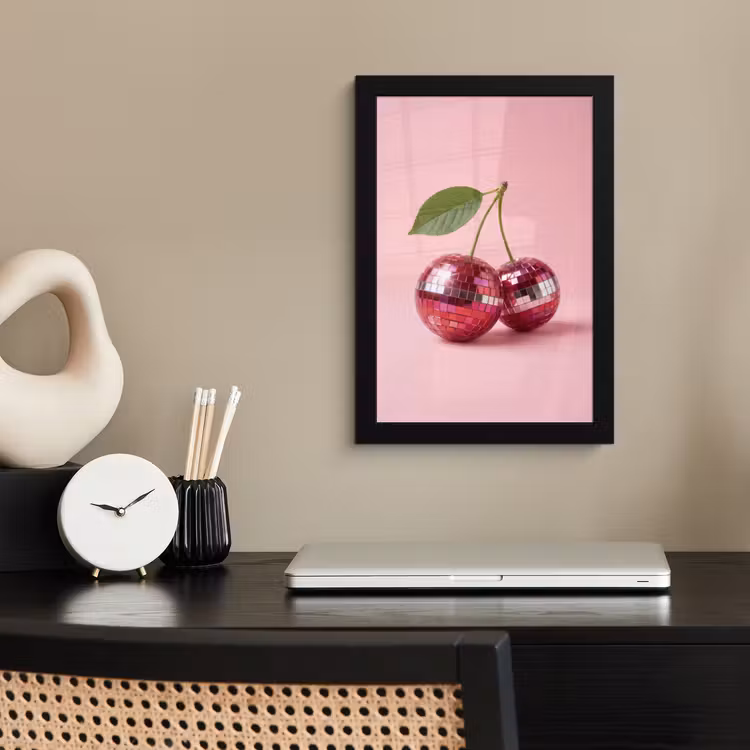 Poster met lijst - Disco - Kersen - Roze — 3