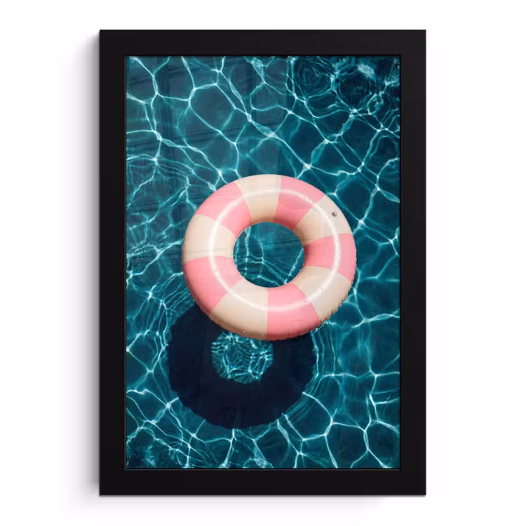 Poster met lijst - Drijvend - Zwemband - Water — 1