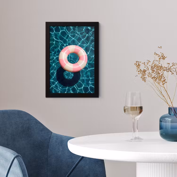 Poster met lijst - Drijvend - Zwemband - Water — 2