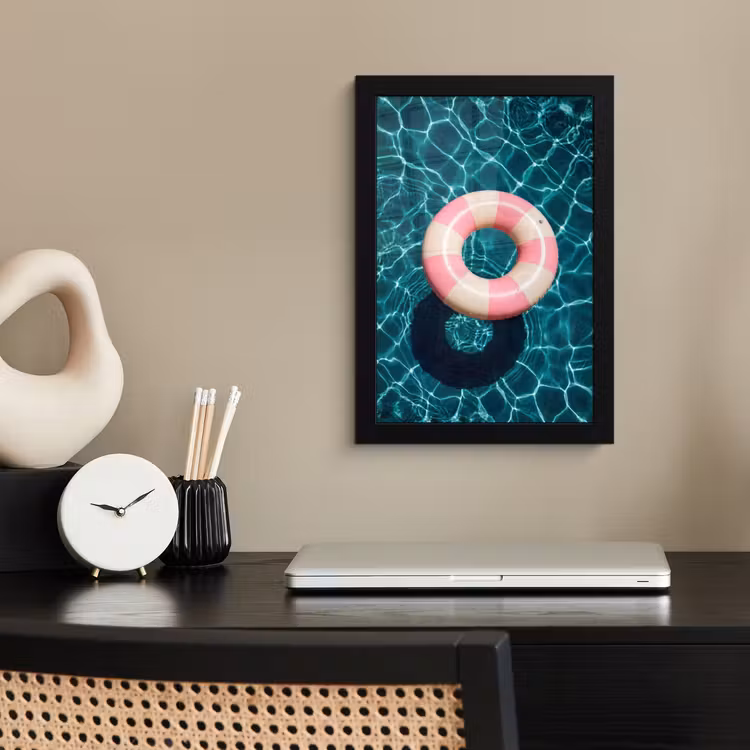 Poster met lijst - Drijvend - Zwemband - Water — 3