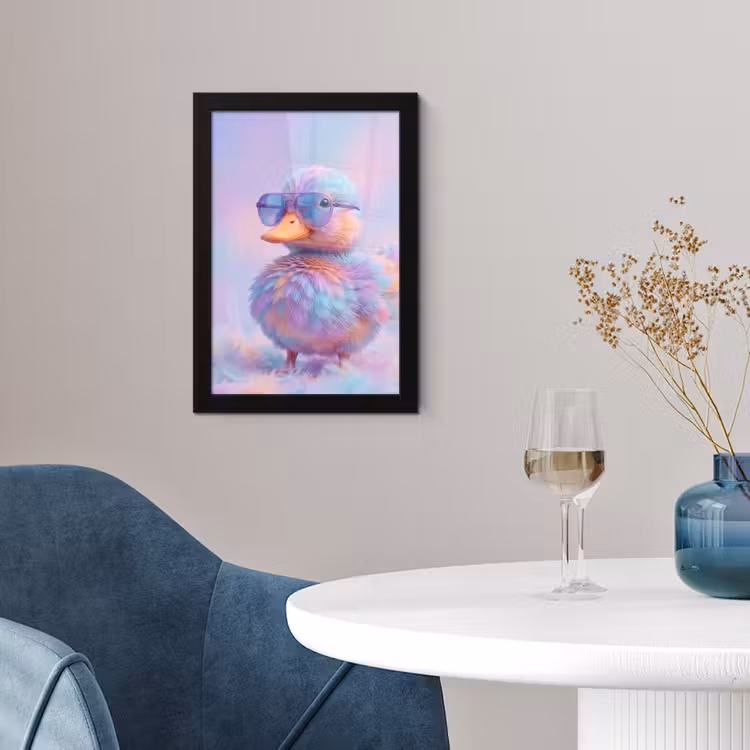 Poster met lijst - Eend - bril - Pastel — 2