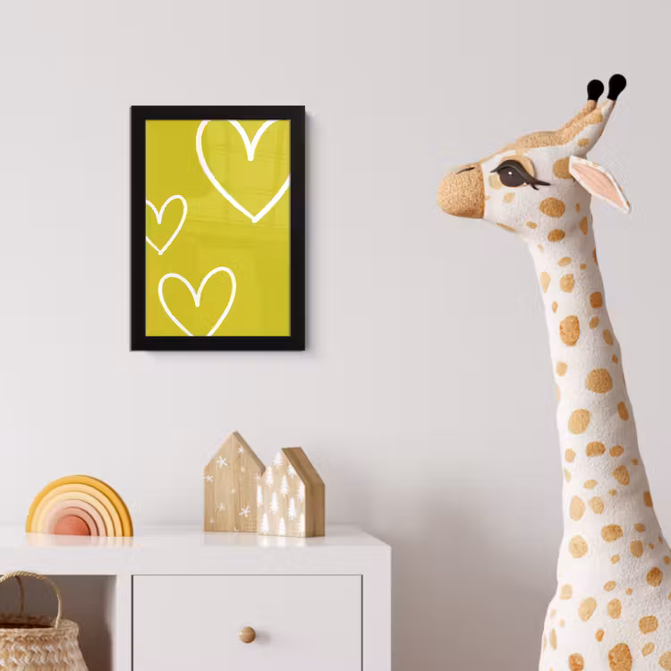 Poster met lijst - Groen - Hartjes - Wit — 5