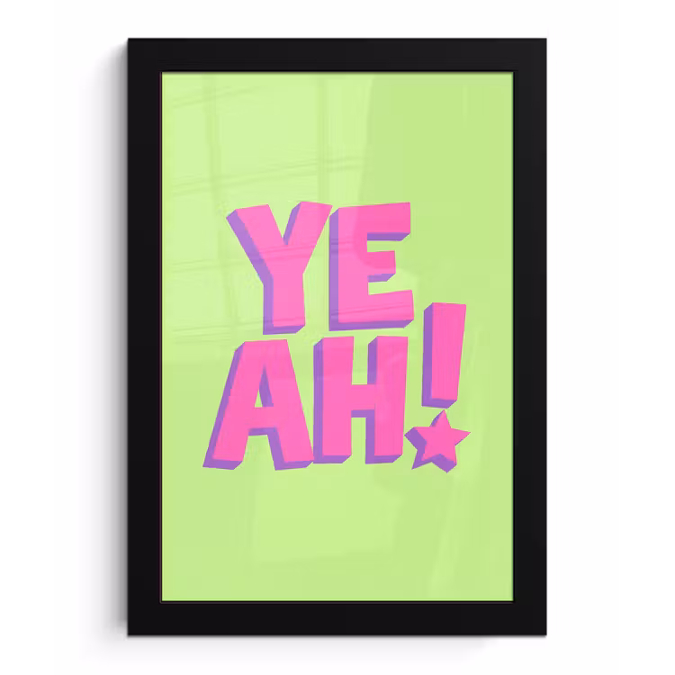 Poster met lijst - Groen - Neon - Quote — 1