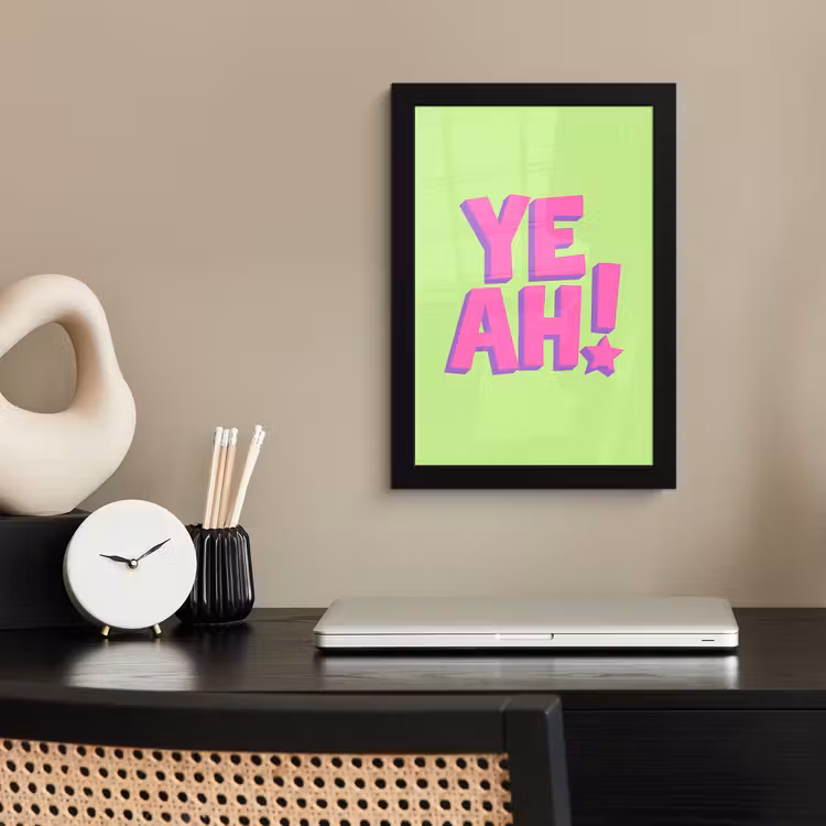 Poster met lijst - Groen - Neon - Quote — 3