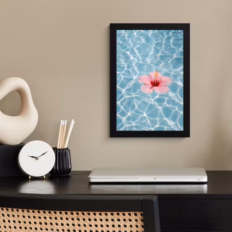 Poster met lijst - Hibiscus - Water - Roze — 3