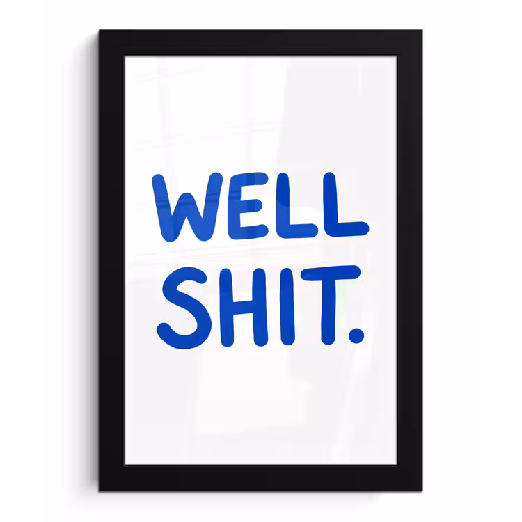Poster met lijst - Blauw - Quote - Wit — 1
