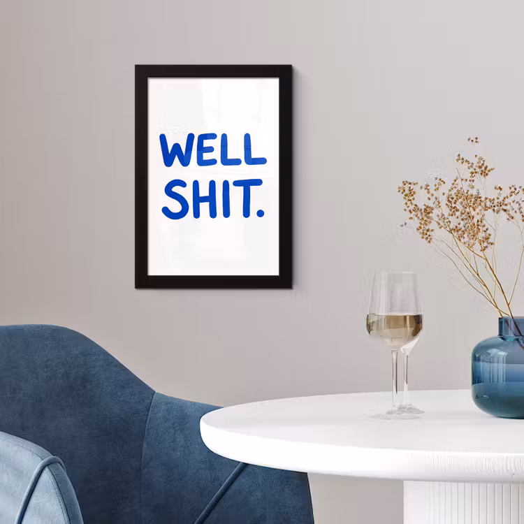 Poster met lijst - Blauw - Quote - Wit — 2