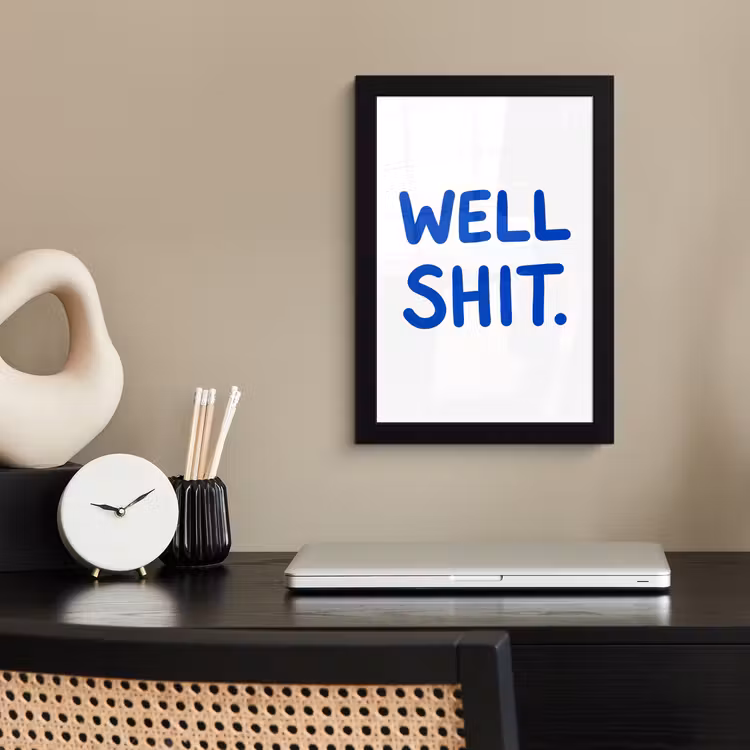 Poster met lijst - Blauw - Quote - Wit — 3