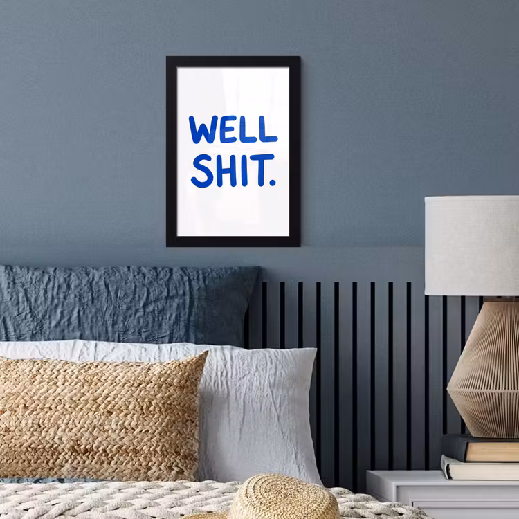 Poster met lijst - Blauw - Quote - Wit — 4