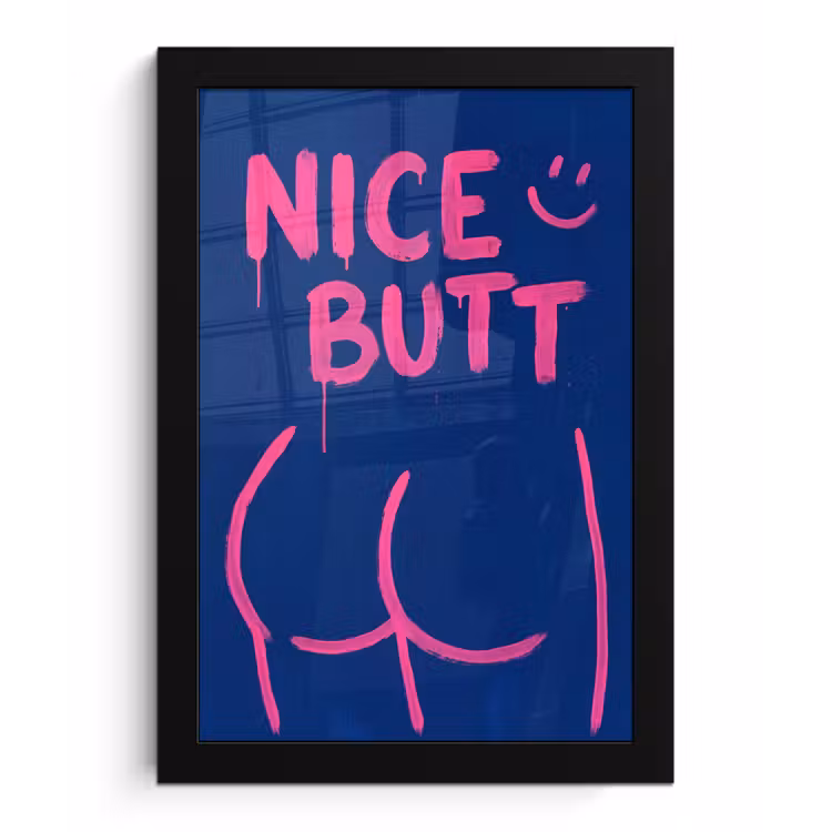 Poster met lijst - Brutaal - Grappig - Blauw — 1