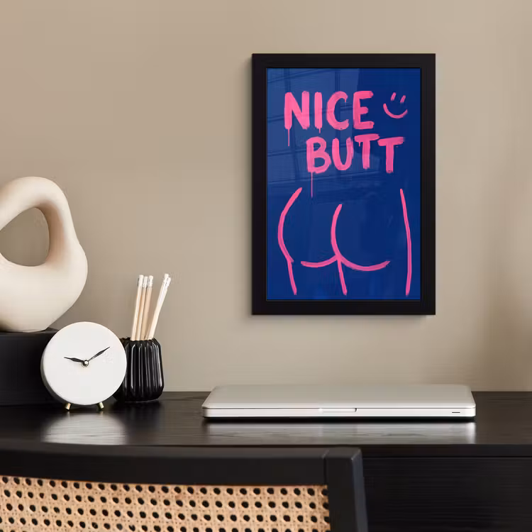 Poster met lijst - Brutaal - Grappig - Blauw — 3