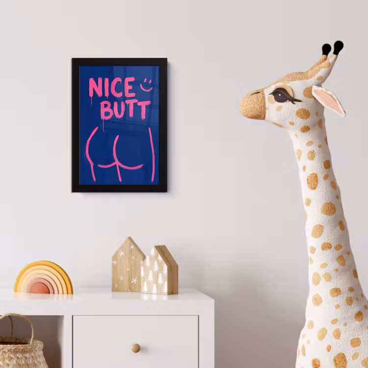 Poster met lijst - Brutaal - Grappig - Blauw — 5