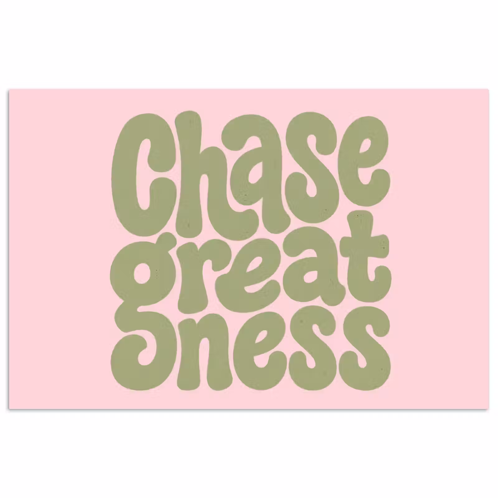 Poster - Chase greatness - Groen - Roze - Retro — 1