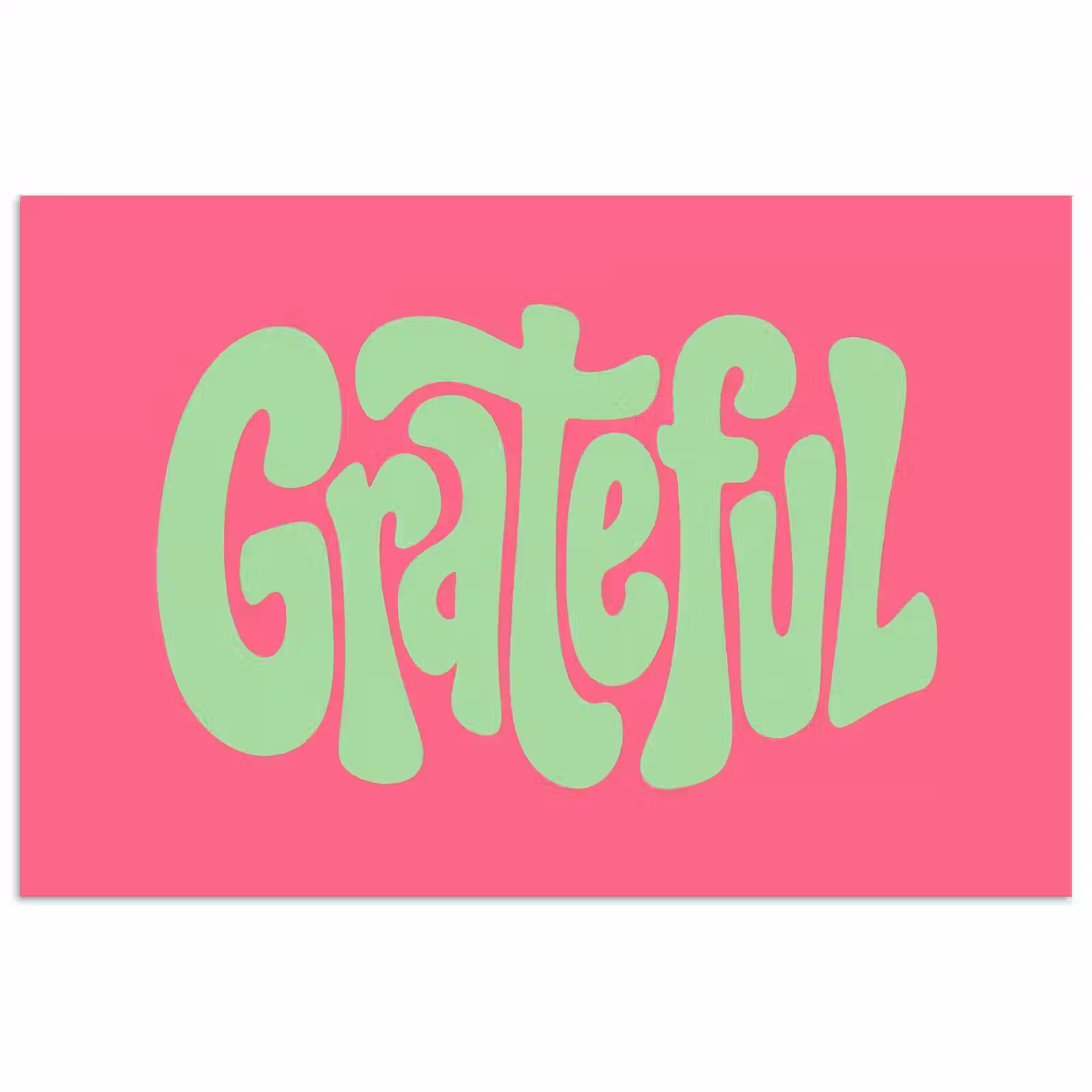 Poster - Grateful - Groen - Grafisch - Vloeiend — 1