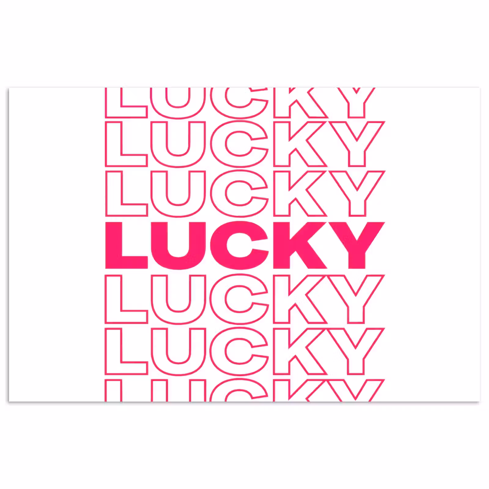 Poster - Lucky - Roze - Patroon — 1