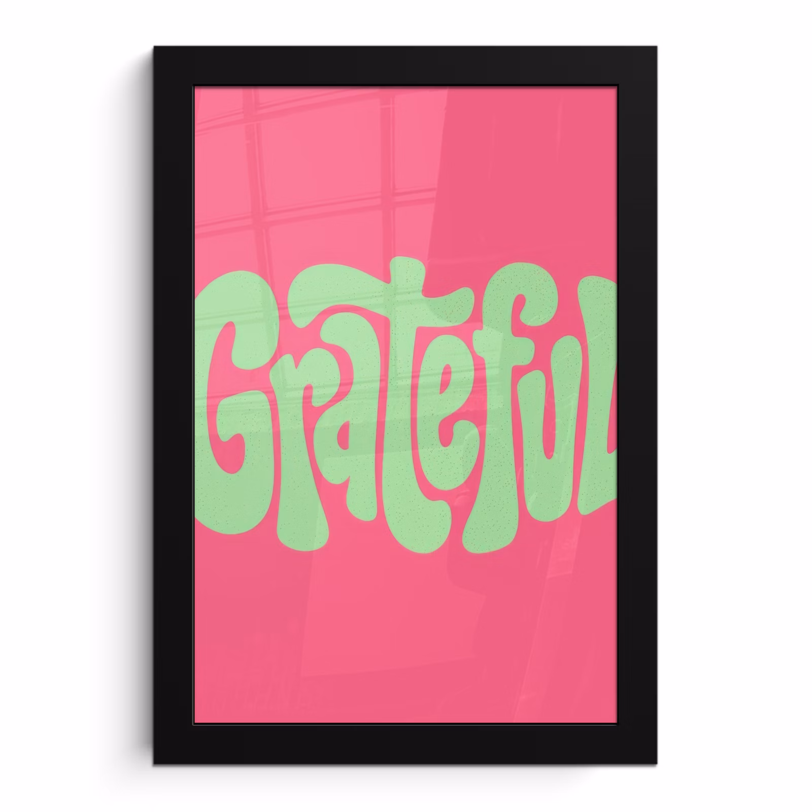 Poster met lijst - Grateful - Groen - Grafisch - Vloeiend — 1