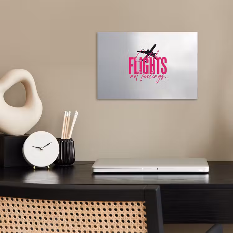 Poster - Catch flights not feelings - Vliegtuig - Roze — 2