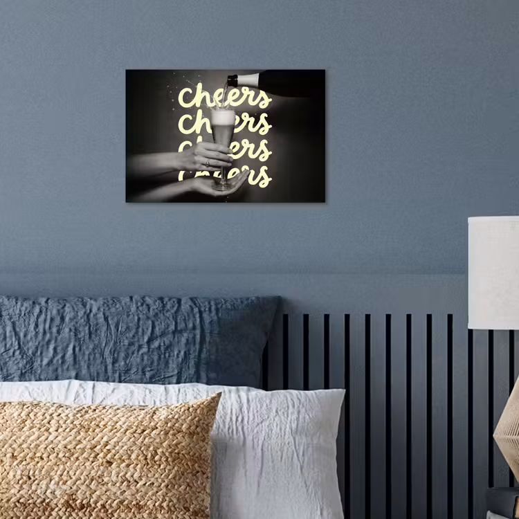 Poster - Cheers - Wijn - Zwart - Wit — 3
