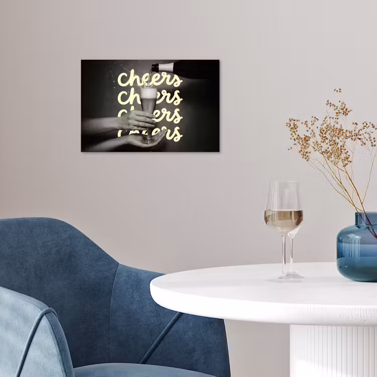 Poster - Cheers - Wijn - Zwart - Wit — 4