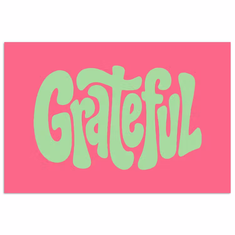 Poster - Grateful - Groen - Grafisch - Vloeiend — 1