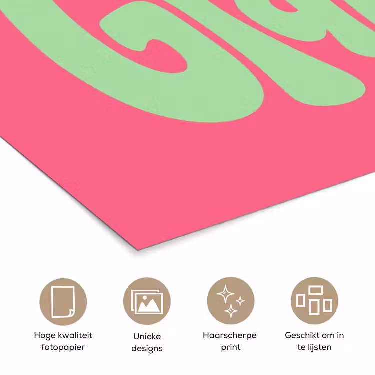 Poster - Grateful - Groen - Grafisch - Vloeiend — 5