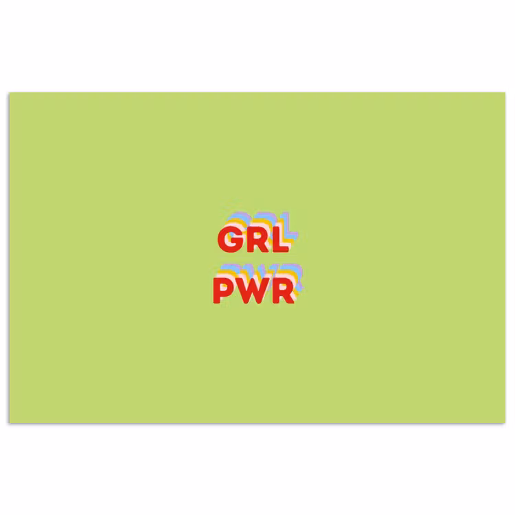 Poster - Grl pwr - Groen - Rood - 3D — 1