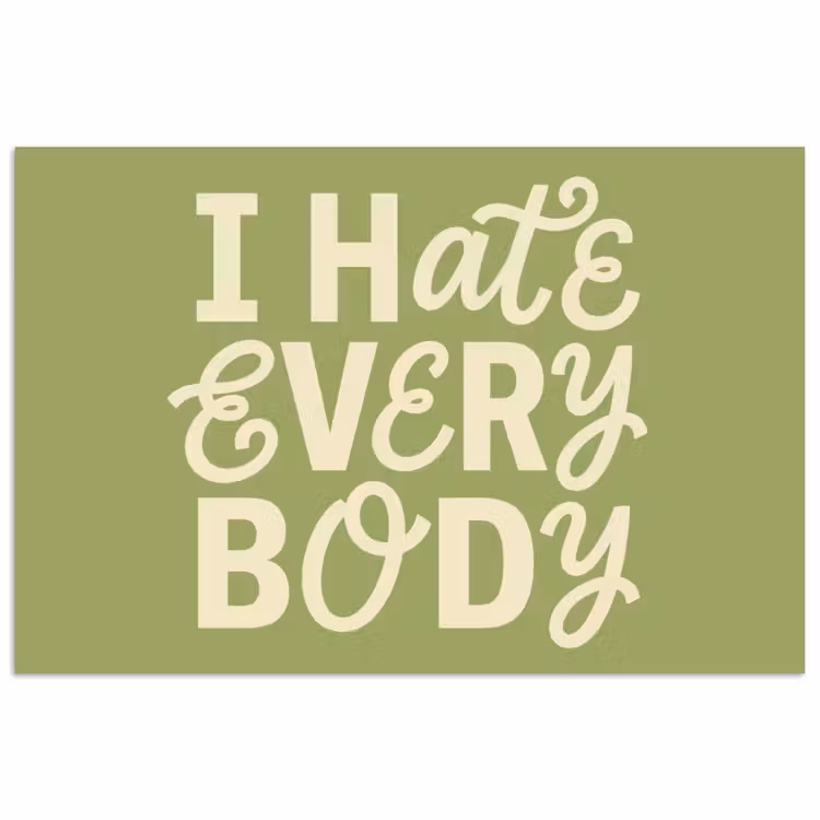 Poster - I hate everybody - Groen - Retro — 1
