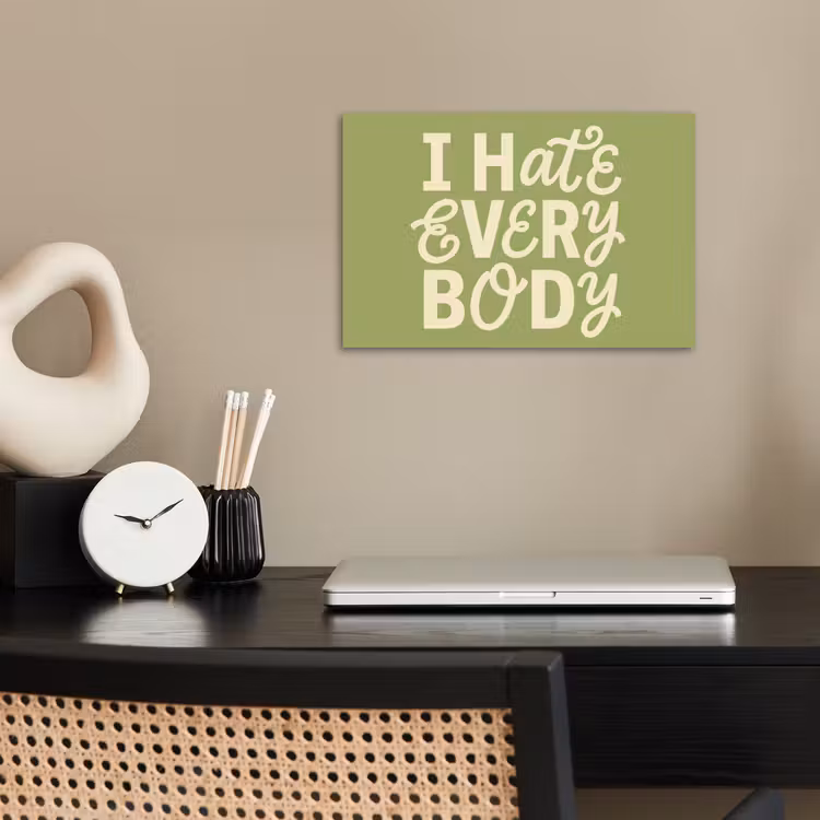 Poster - I hate everybody - Groen - Retro — 2