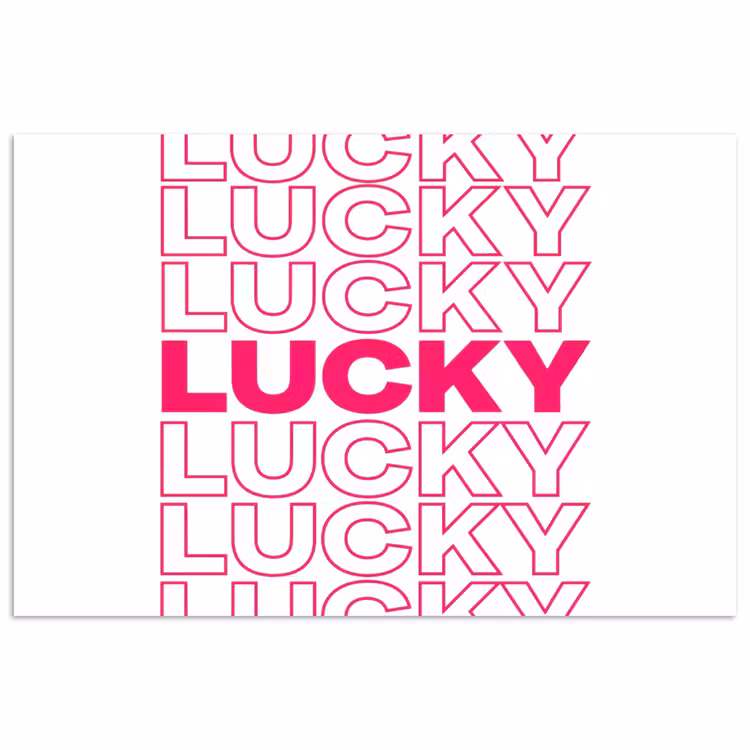 Poster - Lucky - Roze - Patroon — 1