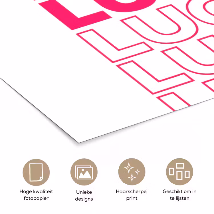 Poster - Lucky - Roze - Patroon — 5