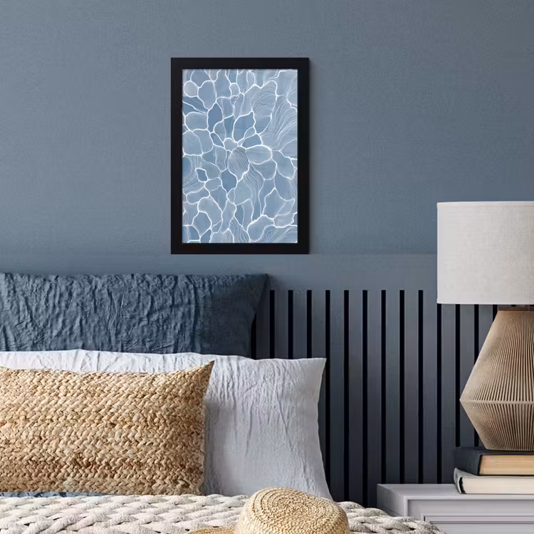 Poster met lijst - Abstract - Blauw - Bladeren — 4