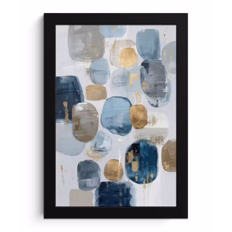 Poster met lijst - Abstract - Goud - Vormen — 1