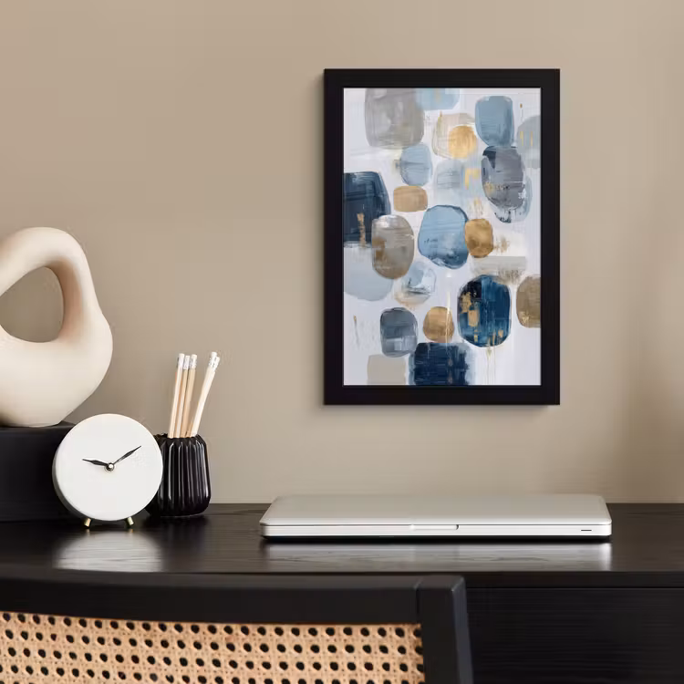 Poster met lijst - Abstract - Goud - Vormen — 3