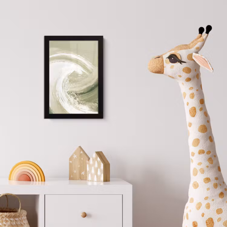 Poster met lijst - Abstract - Penseelstreken - Golven - Groen — 5