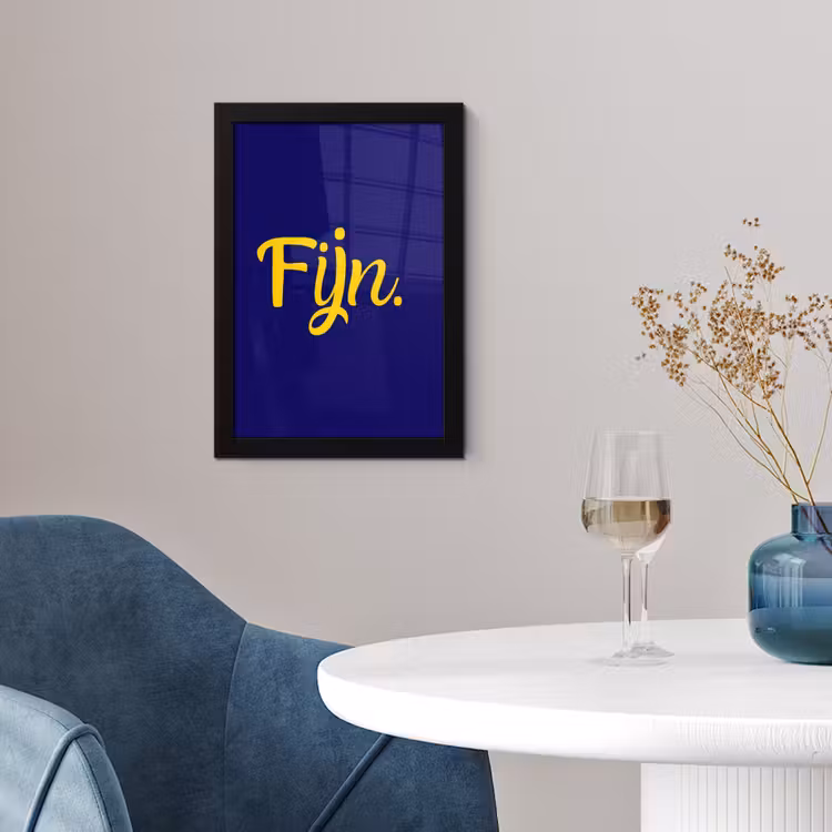 Poster met lijst - Blauw - Geel - Fijn — 2