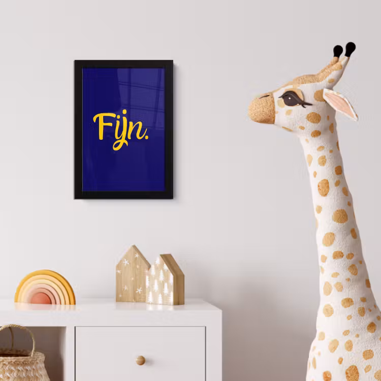 Poster met lijst - Blauw - Geel - Fijn — 5