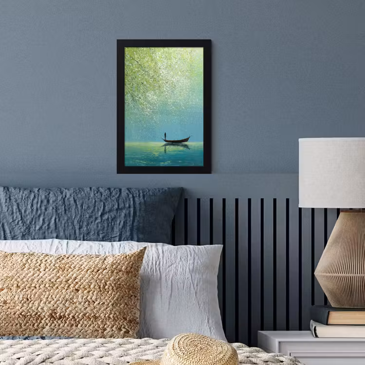 Poster met lijst - Bootje - Water - Bladeren - Bloesems — 4