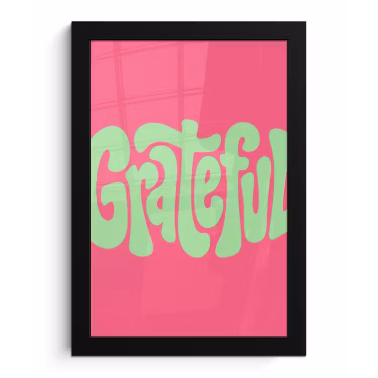 Poster met lijst - Grateful - Groen - Grafisch - Vloeiend — 1