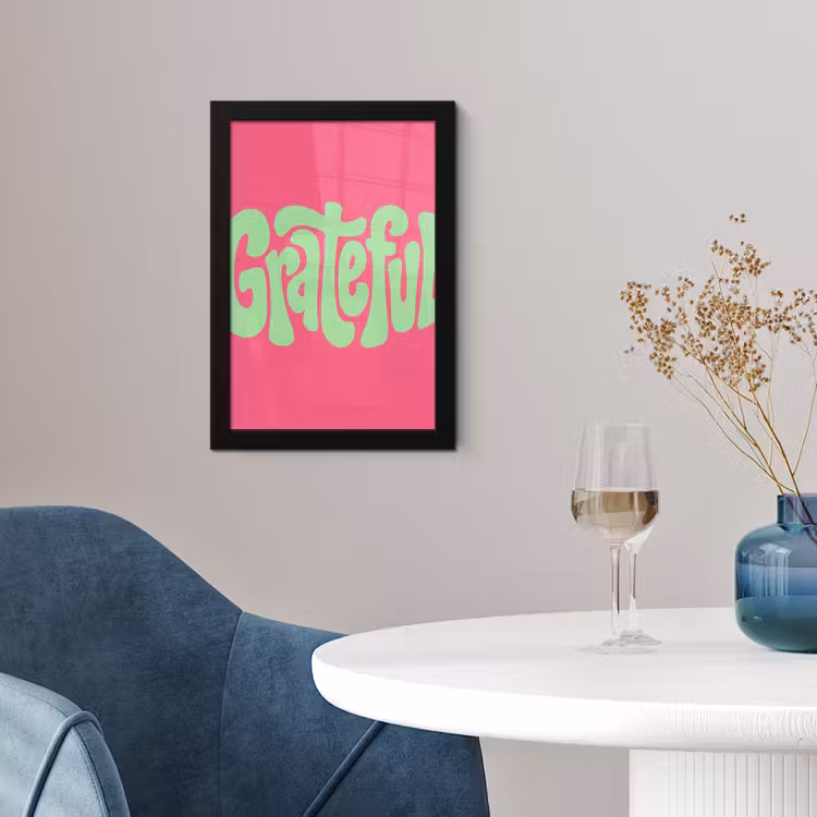 Poster met lijst - Grateful - Groen - Grafisch - Vloeiend — 2