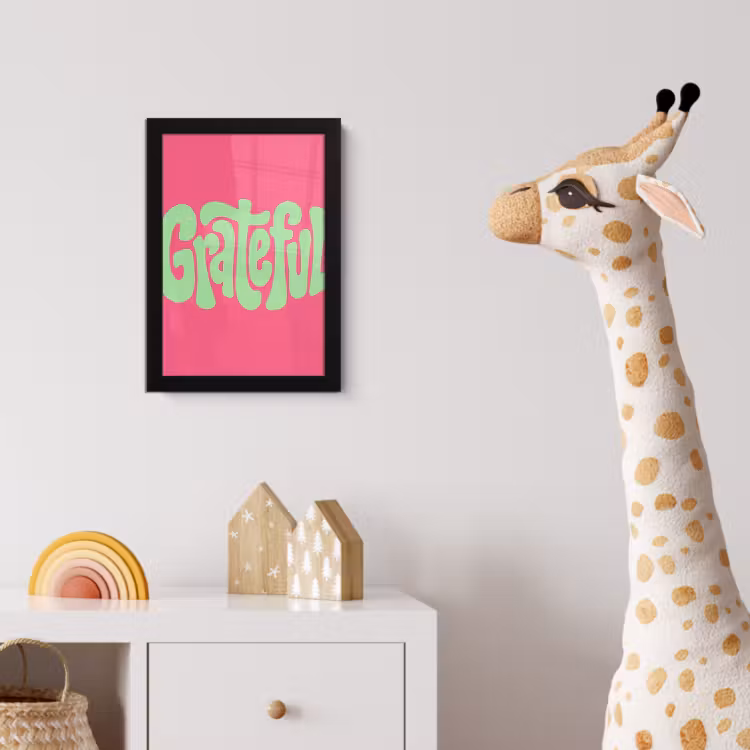 Poster met lijst - Grateful - Groen - Grafisch - Vloeiend — 5