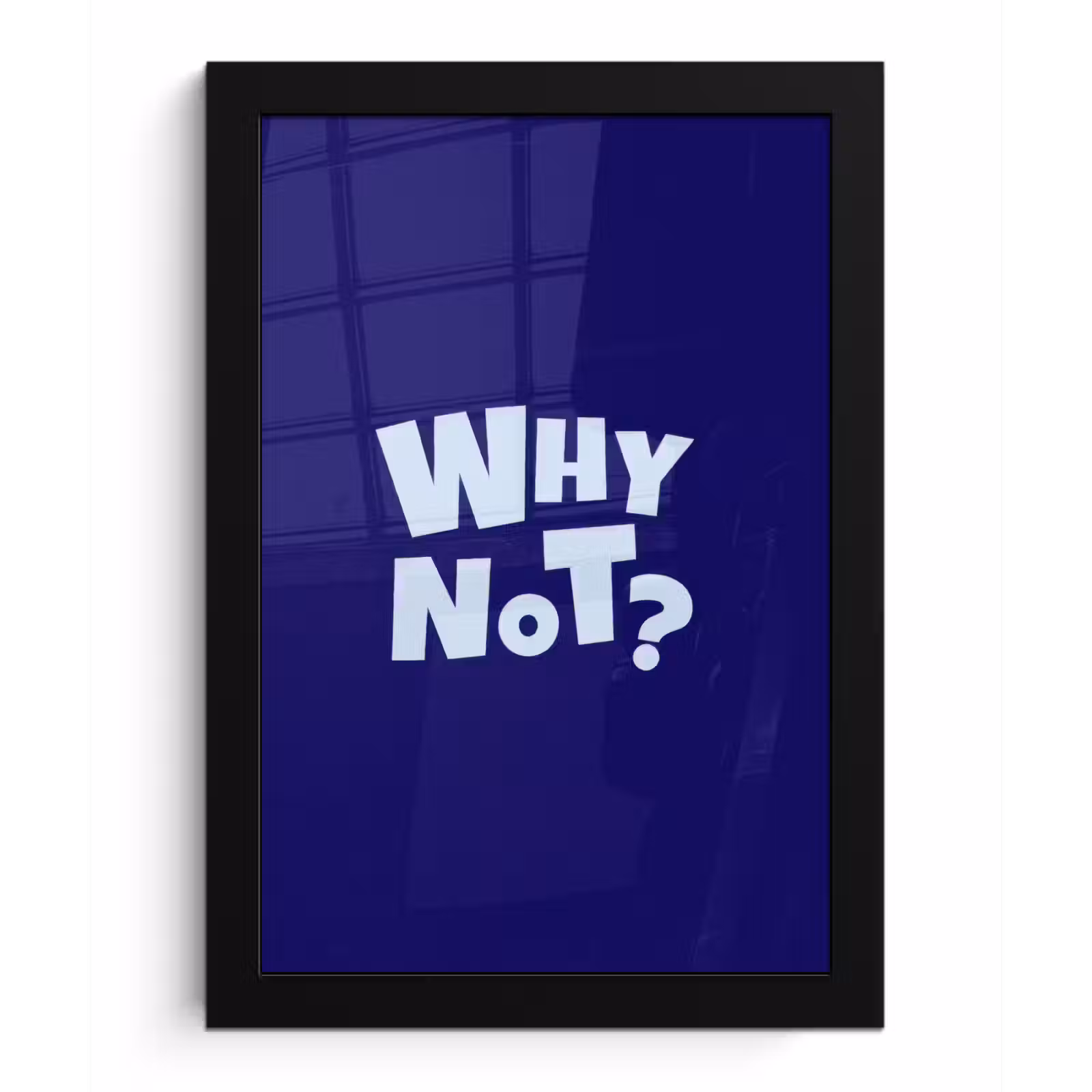 Poster met lijst - Blauw - Why not - Minimalistisch — 1