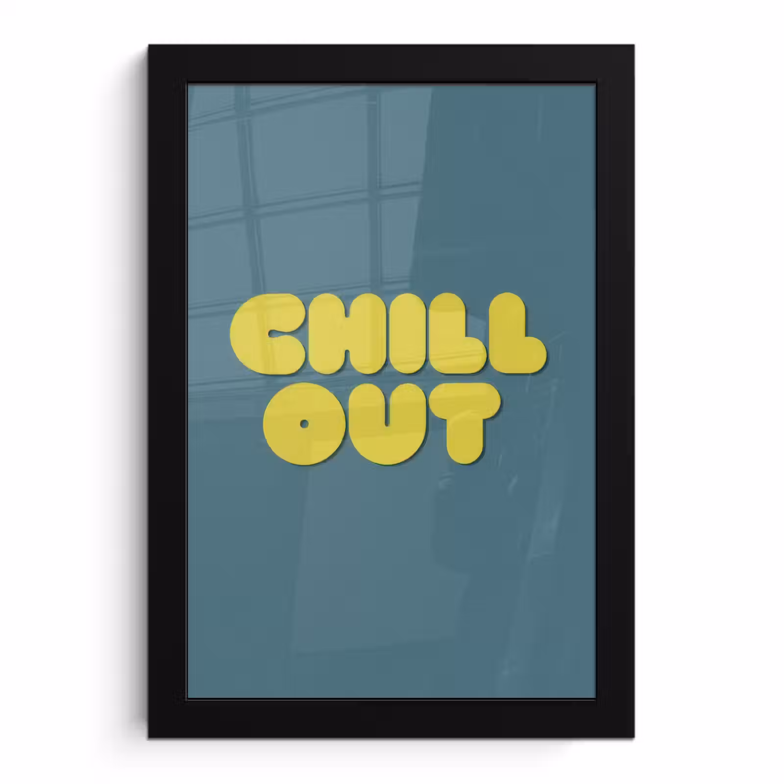 Poster met lijst - Chill out - Geel - Blauw — 1