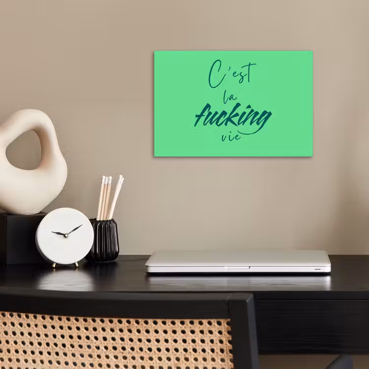 Poster - c'est la fucking vie - Groen - Penseelstijl — 2