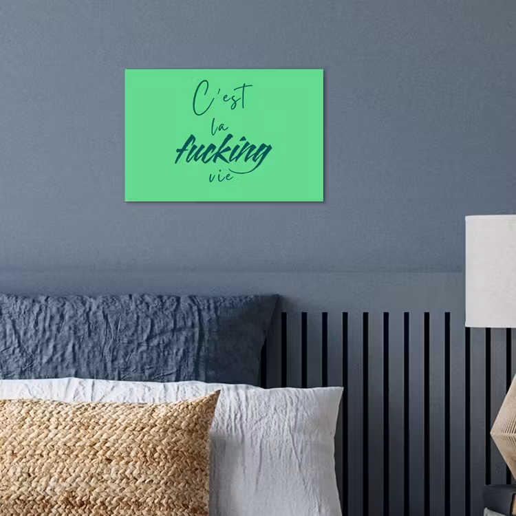 Poster - c'est la fucking vie - Groen - Penseelstijl — 3