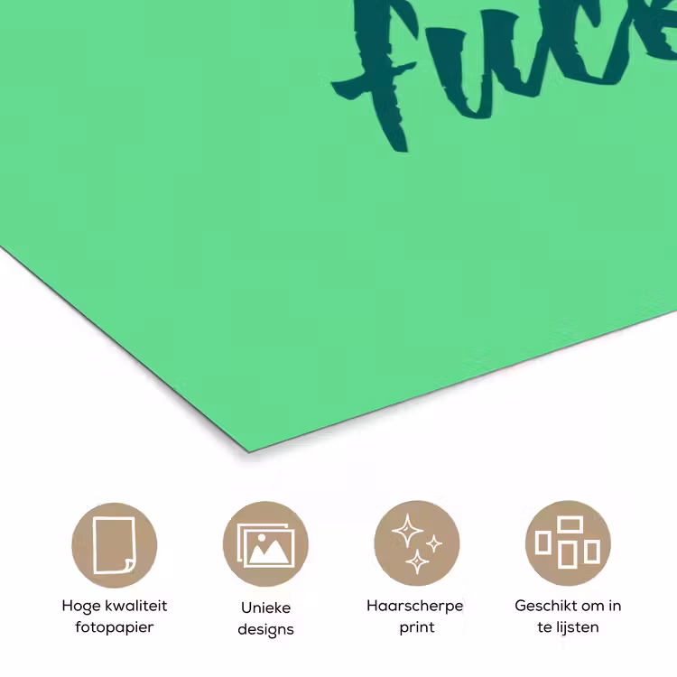 Poster - c'est la fucking vie - Groen - Penseelstijl — 5